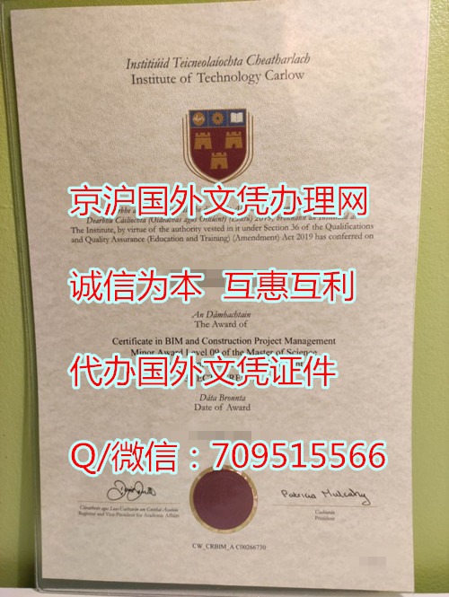 原件爱尔兰卡洛理工学院毕业证模版,仿制爱尔兰学历