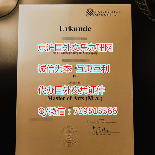 曼海姆大学毕业证University of Mannheim样本